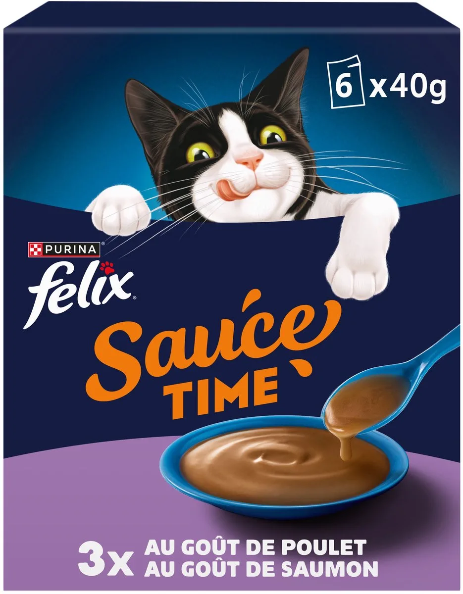 Sauce Time met Kipsmaak - Kip & zalm - 4 x 6x40g fra Felix – produktbillede