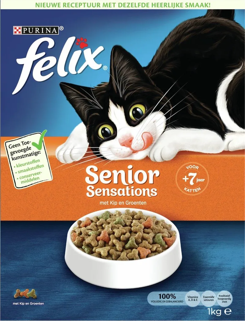 Senior Sensations - Kip & Groenten - Kattenvoer - 1 kg de Felix – photo produit