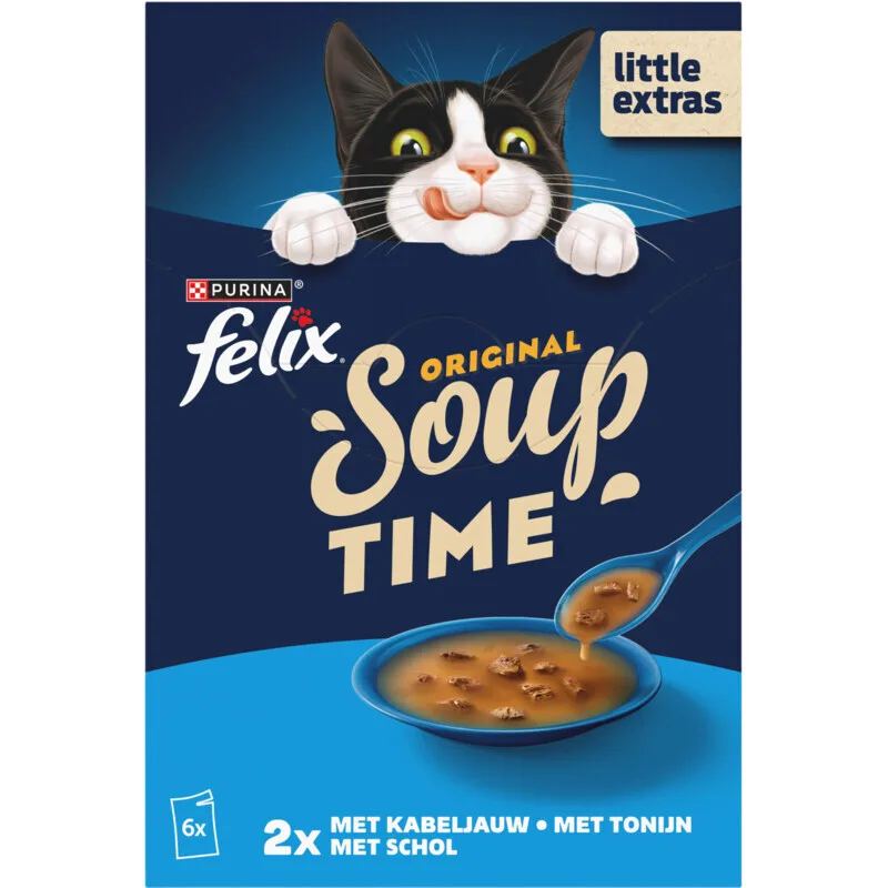 soep vis kattenvoer 6 x 48 g van Felix – productfoto