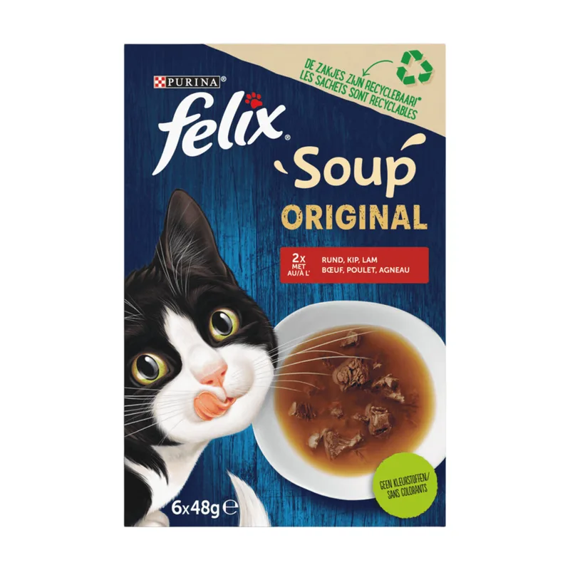 Soup Farm nat kattenvoer 6 x 48 g de Felix – photo produit