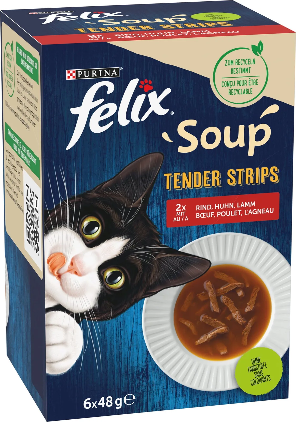 Soup Tender Strips Geschmacksvielfalt vom Land 6x48g - 288 g von Felix – Produktfoto