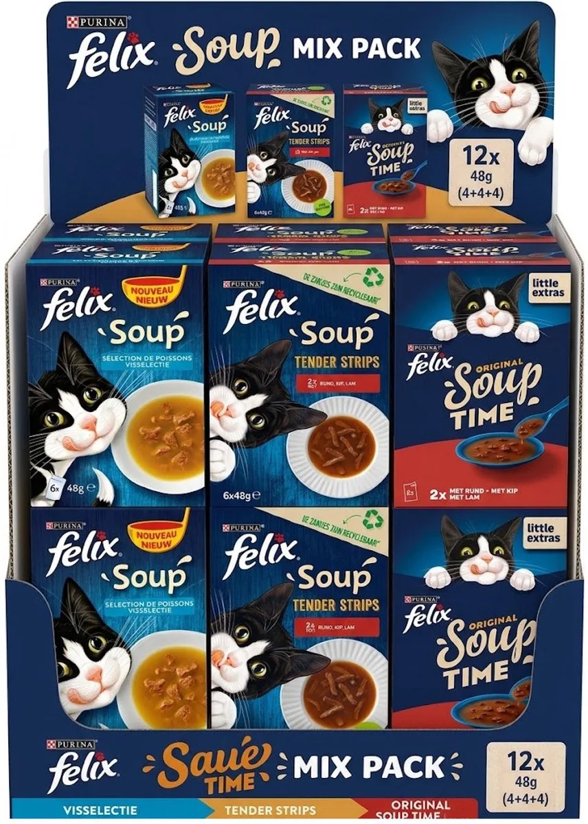 Soup Time Original Tender Strips - Proefpakket - Mixverpakking - 12 (4 + 4 + 4) de Felix – photo produit