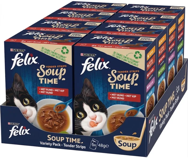 Soup Time Tender Strips - Rund Kip Lam - Multipack - Katten Natvoer - 2304g (8x6x48g) fra Felix – produktbillede