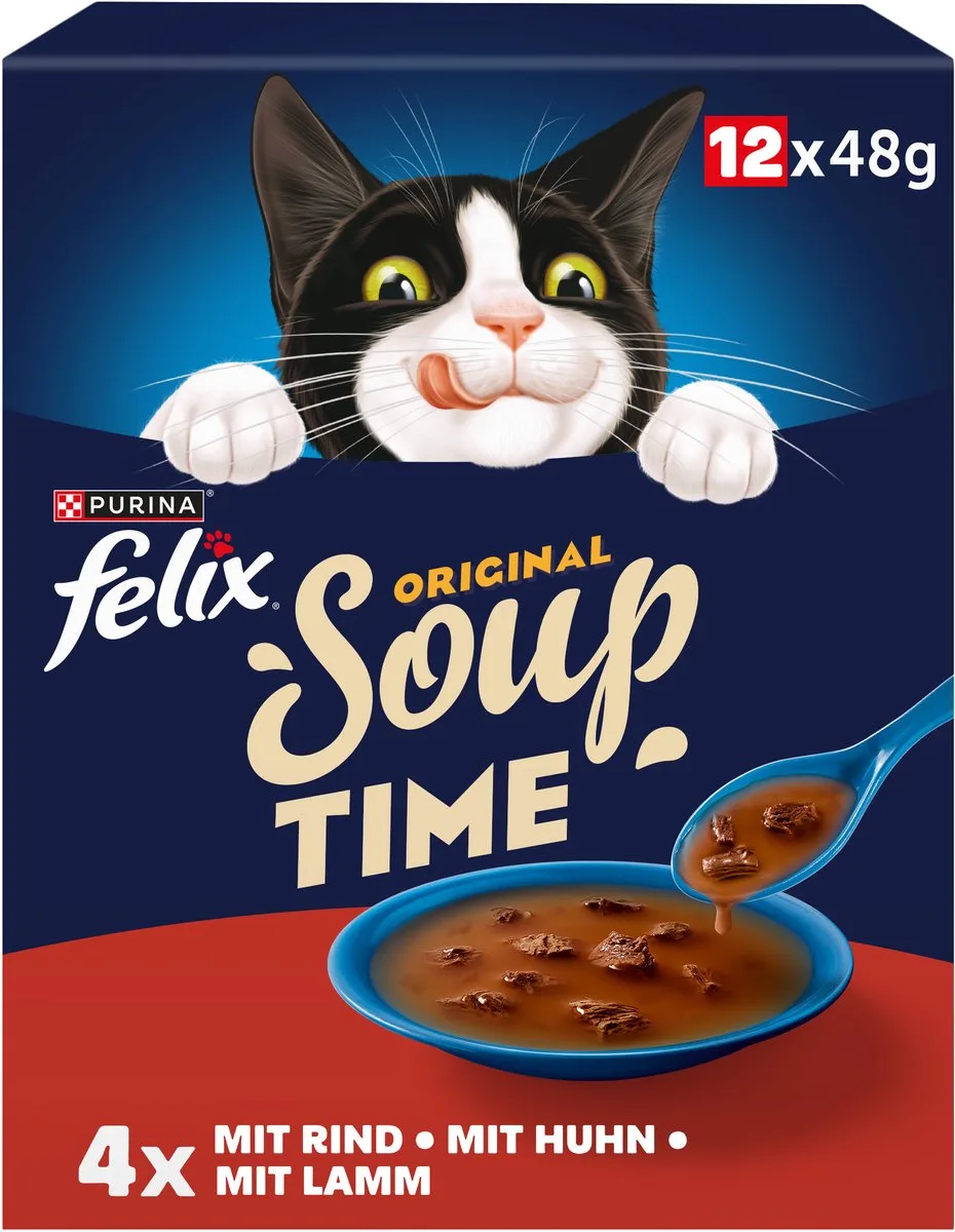 Soup, verpakking van 12 stuks: een verscheidenheid aan smaken van het platteland (1 x 12 x 48g) de Felix – photo produit