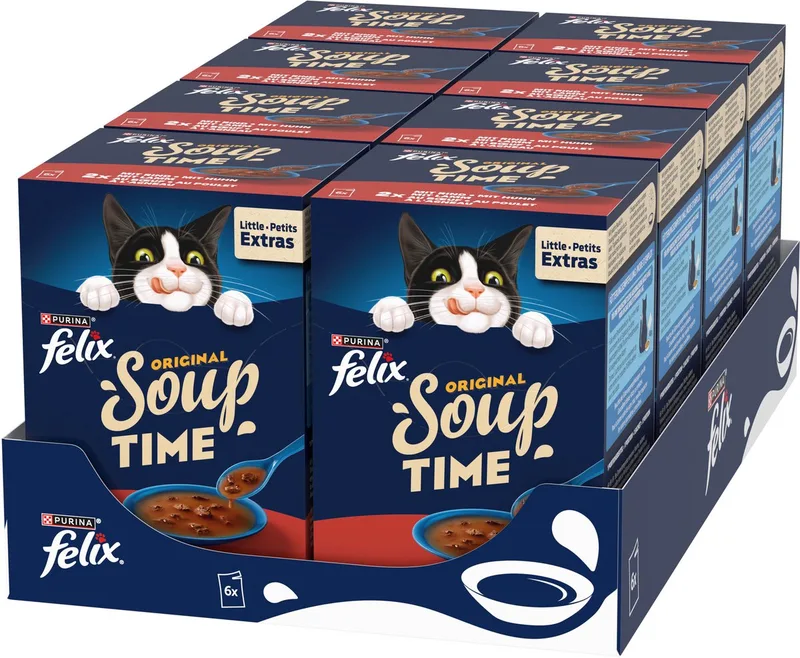 Soup Vlees Selectie - Kattenvoer Natvoer - Rund Kip Lam - 48 x 48 g von Felix – Produktfoto