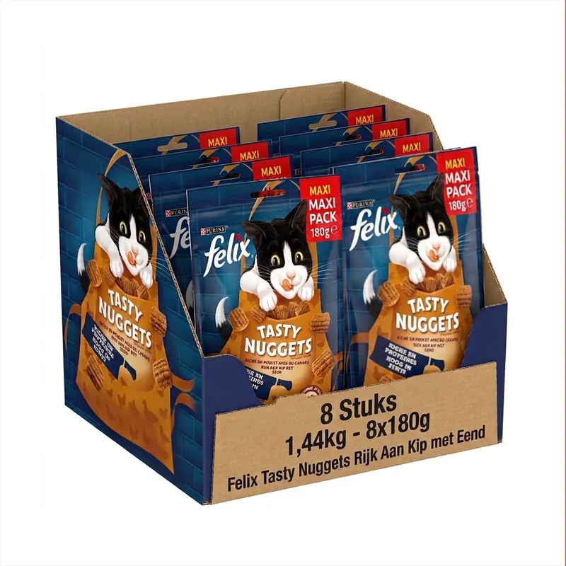 Tasty Nuggets - Multipack - Kattensnacks - 1440g (8x180g) by Felix – product photo