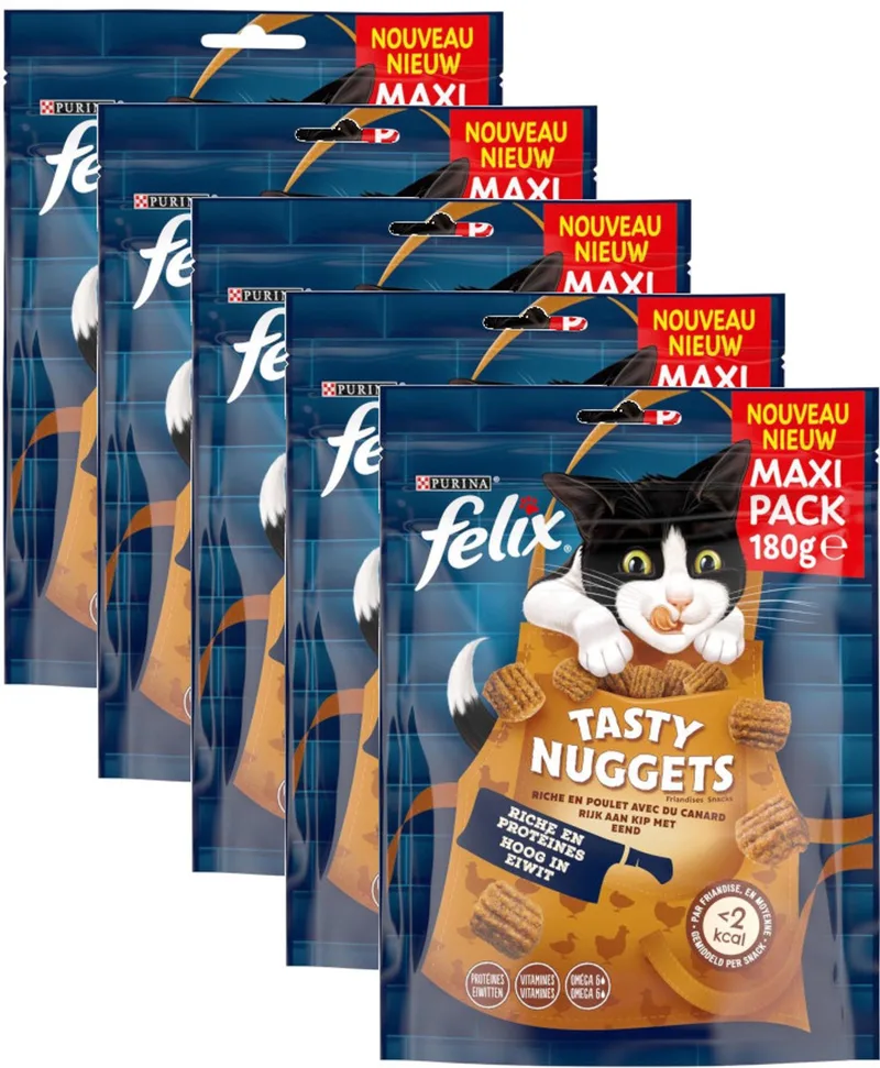 Tasty Nuggets - Multipack - Kattensnacks - 900g (5x180g) von Felix – Produktfoto