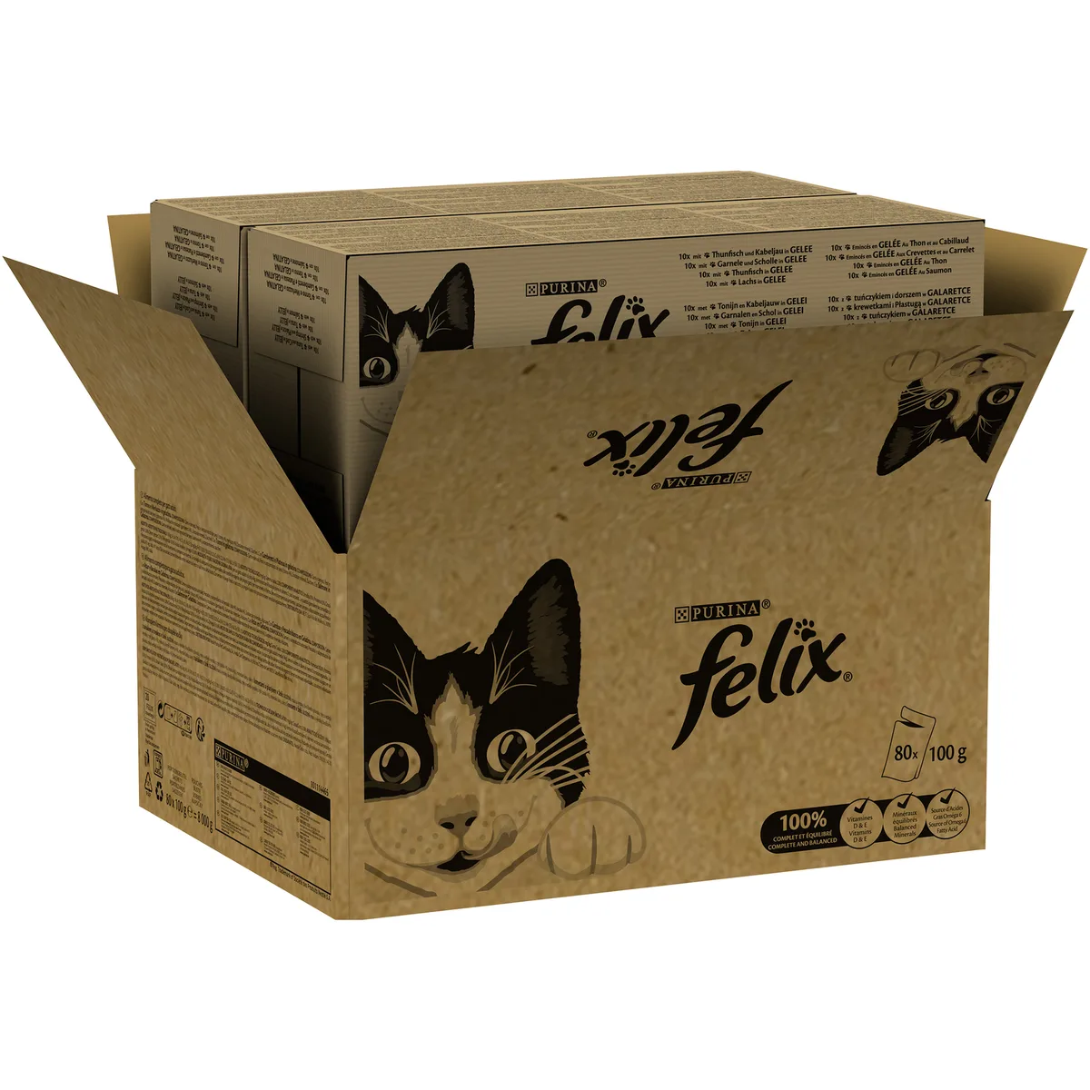 Voordeelpakket: 80x85g Felix Classic Pouches Fish Mix nat kattenvoer by Felix – product photo
