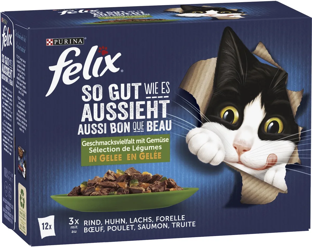 Zo lekker als het eruitziet met groenten (1 x 12 x 85g) fra Felix – produktbillede