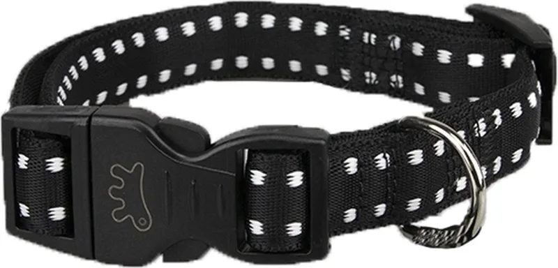 Cricket Halsband / Hondenhalsband - Nylon - Maat: M - Nekomtrek: 27 - 40 cm (GELIEVE ALVORENS BESTELLEN OPMETEN) de Ferplast en Noir – photo produit