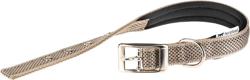 Daytona Deluxe Halsband / Hondenhalsband - Zachte voering - Reflecterend - L - Breedte: 2,5 cm - Nekomtrek: 37 - 45 cm (GELIEVE ALVORENS BESTELLEN OPMETEN) de Ferplast en Marron – photo produit