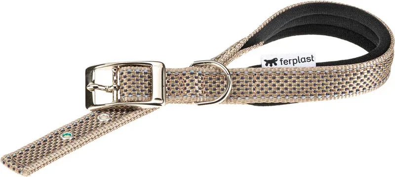 Daytona Deluxe Halsband / Hondenhalsband - Zachte voering - Reflecterend - M - Breedte: 2 cm - Nekomtrek: 35 - 43 cm (GELIEVE ALVORENS BESTELLEN OPMETEN) by Ferplast in Brown – product photo