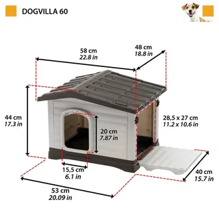 Dogvilla 60 58x48x44 Cm Hondenhok Van Hars de Ferplast – photo produit 3 sur 6