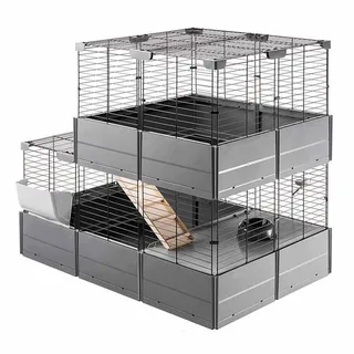 Ferplast-Konijnenhok-Multipla-Double-107,5x72x96,5-cm-zwart de Ferplast en Noir – photo produit 2 sur 6