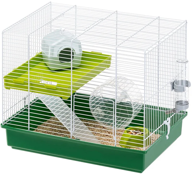 Duo Hamsterkäfig von Ferplast in Weiß, Grün – Produktfoto 1 von 5