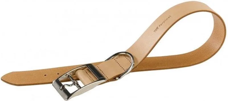 Hondenhalsband Natural 55-63 X 4 Cm Kunstleer Bruin von Ferplast in Silber – Produktfoto
