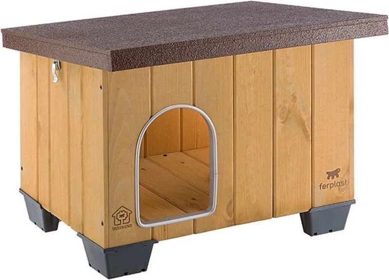 Hondenhok Baita 56 X 46,5 Cm Hout Naturel/bruin de Ferplast en Beige – photo produit