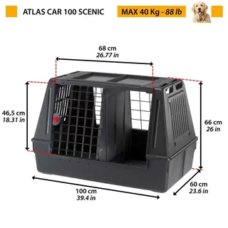 Sac De Transport Panoramique Pour Animaux Atlas Car 100 de Ferplast en Noir – photo produit 6 sur 6
