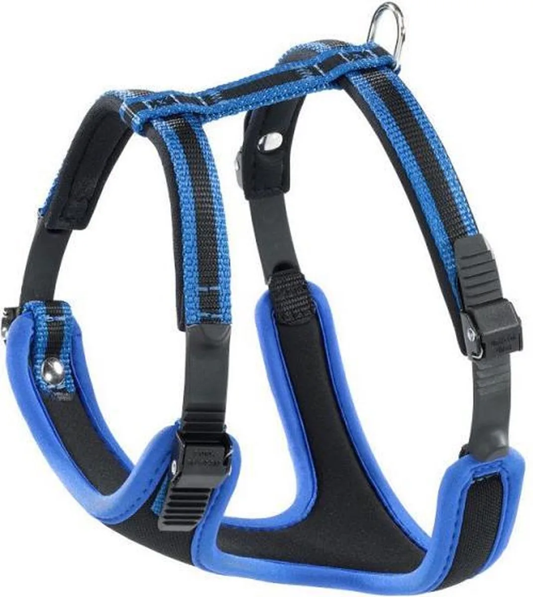 Hondentuigje Ergocomfort 56 Cm Nylon Zwart/blauw de Ferplast en Noir – photo produit