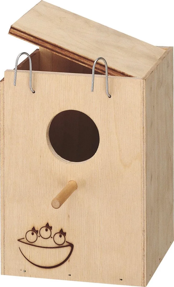 houten vogelhuisje/vogelnest nido klein von Ferplast in Beige – Produktfoto
