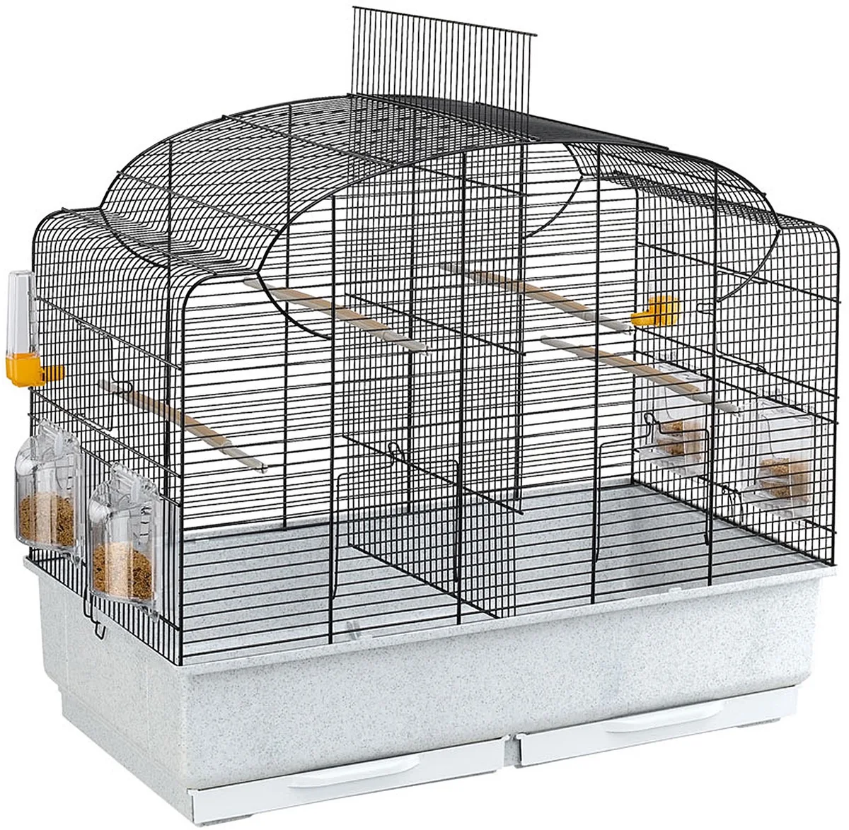 Kanariekooi Voor Exotische Vogels, Kweekkooi Met Scheidingswand en Accessoires, 71 x 38 x h 60,5 cm de Ferplast en Noir – photo produit