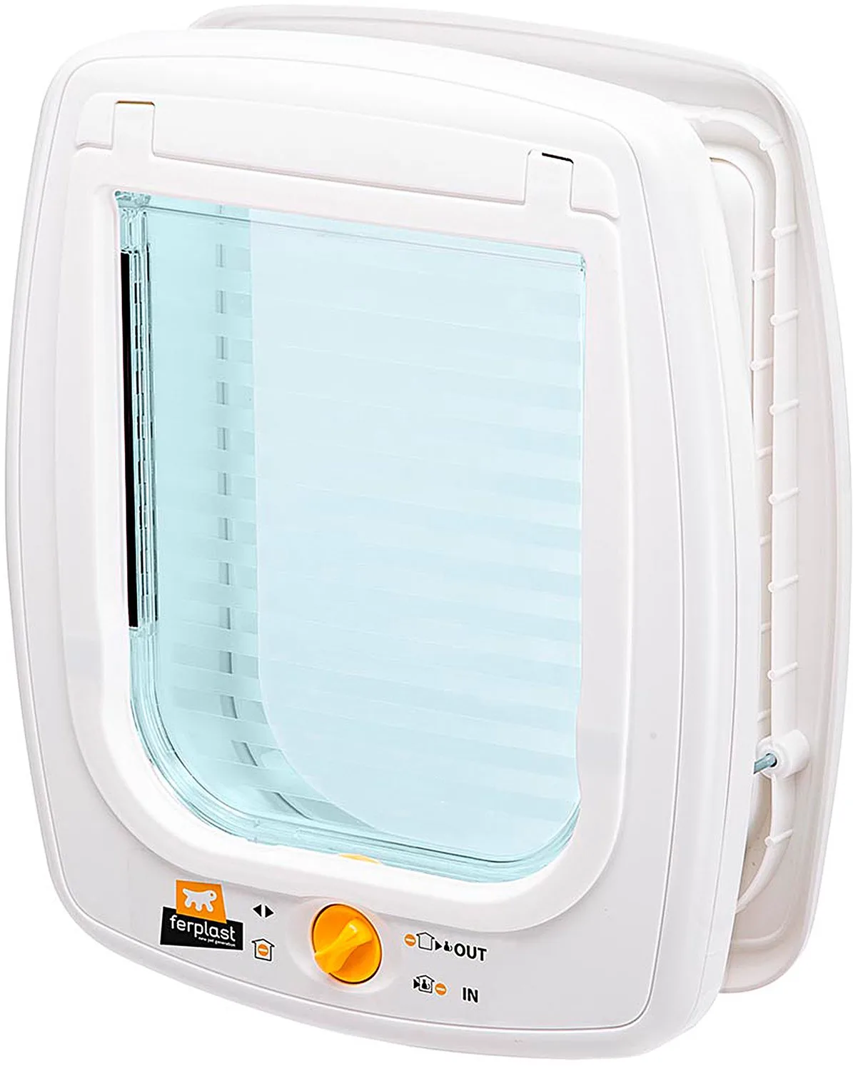 Kattenluik - Kattenpoort - Tochtbescherming - Hondenluik - Maat M - 26,2 x 10,2 x h 31,2 cm fra Ferplast i Hvid – produktbillede