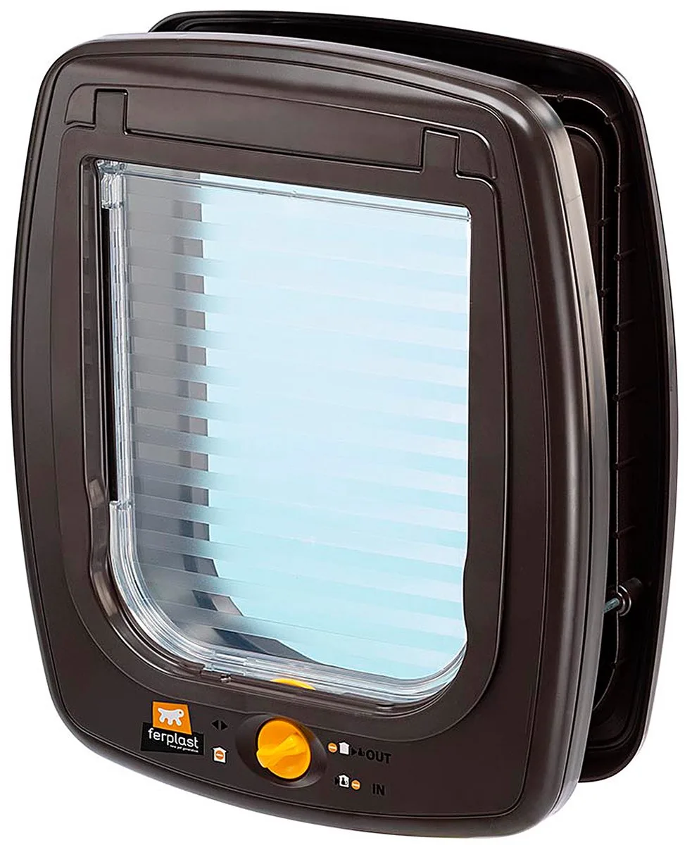Katzenklappe, Katzentür, Zugluftschutz, Hundeklappe, Größe M, 26,2 x 10,2 x h 31,2 cm von Ferplast in Braun – Produktfoto