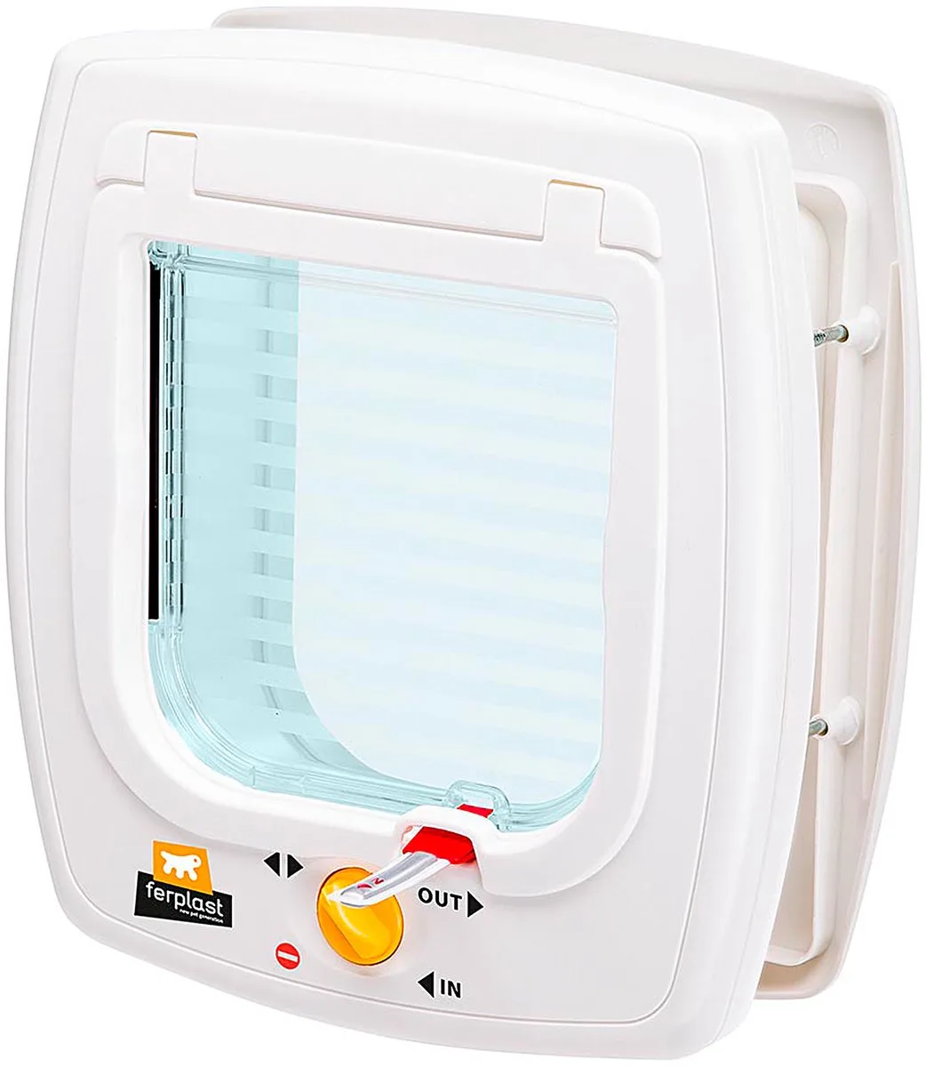Kattenluik - Kattenpoort - Voor Honden en Katten - Maat S - 22,5 x 9,6 x h 25,2 cm van Ferplast in Wit – productfoto