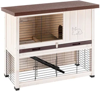 Konijnenhok - Ranch - 100 - Basic - 92x47x81 - cm - 57090000 de Ferplast en Blanc – photo produit 1 sur 6