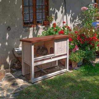 Konijnenhok - Ranch - 100 - Basic - 92x47x81 - cm - 57090000 de Ferplast en Blanc – photo produit 3 sur 6