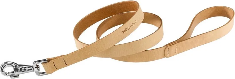 Natural Hondenriem - Leder - Beige - Breedte 10 mm - Lengte 120 cm von Ferplast in Natur – Produktfoto