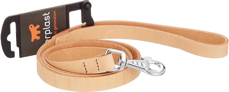 Natural Hondenriem - Leder - Breedte 15 mm - Lengte 120 cm von Ferplast in Beige – Produktfoto