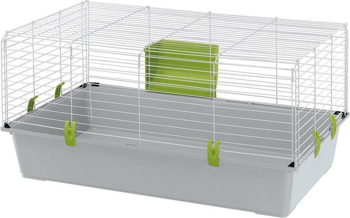 Rabbit 100 Konijnenkooi - Assorti - 95 x 57 x 46 cm von Ferplast in Weiß, Schwarz – Produktfoto