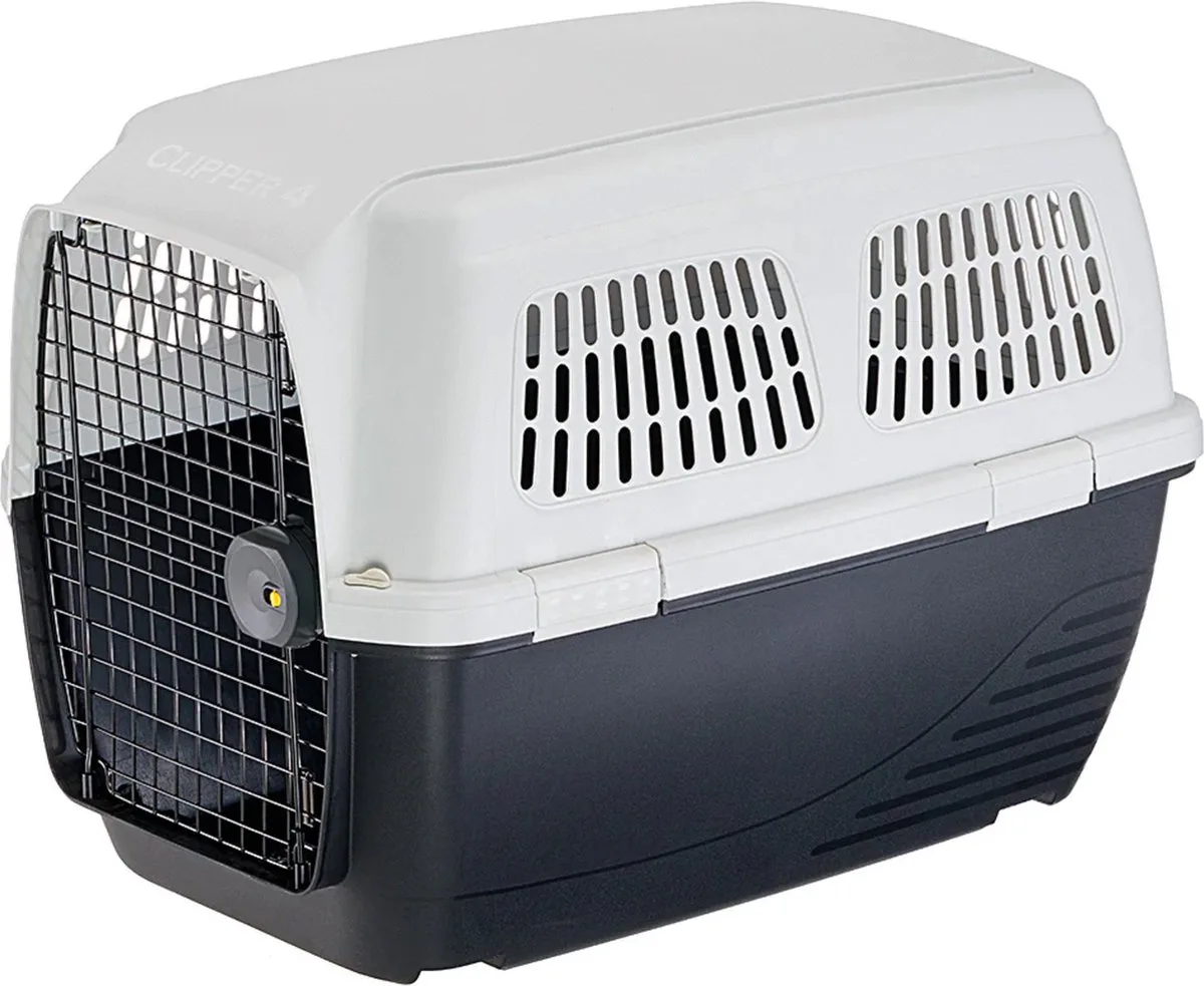 Transportbox Voor Grote Honden Voor Vliegtuig, IATA-Goedgekeurd, Max 30 kg, 82 x 57 x h 60 cm by Ferplast in Grey – product photo