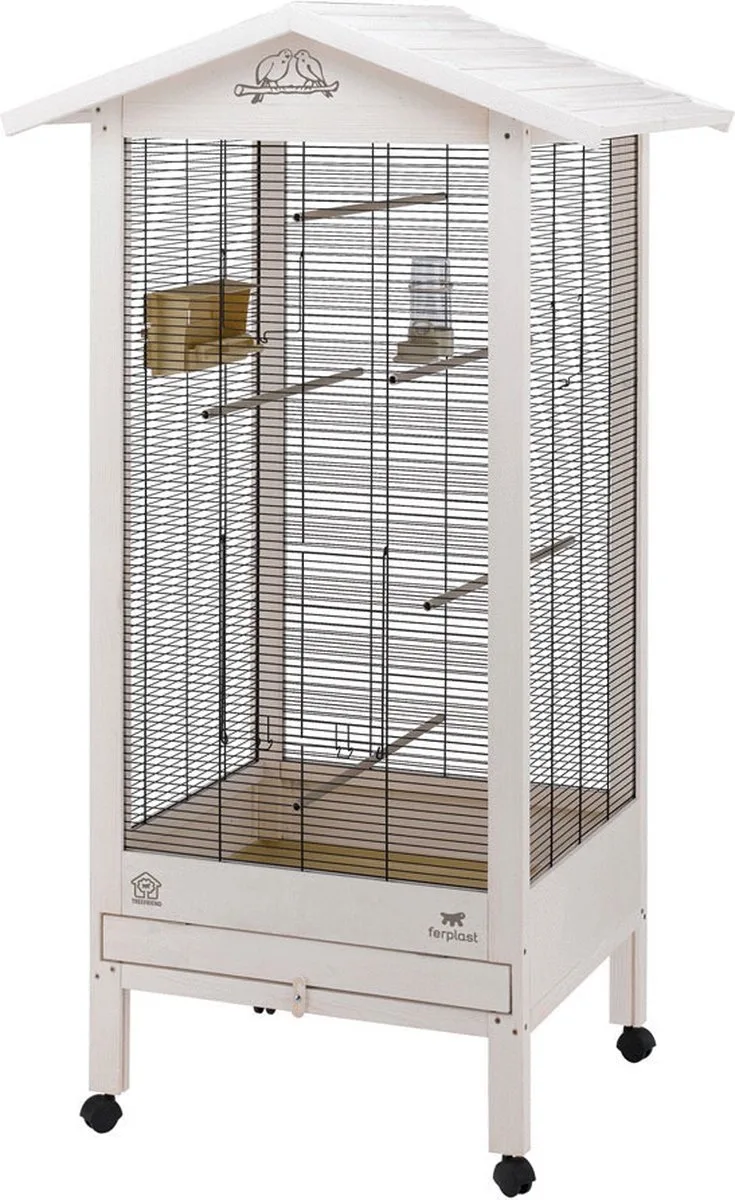 Voliere Hemmy - Vogelverblijven - 84.5x65.5x165 cm Wit von Ferplast in Hout – Produktfoto