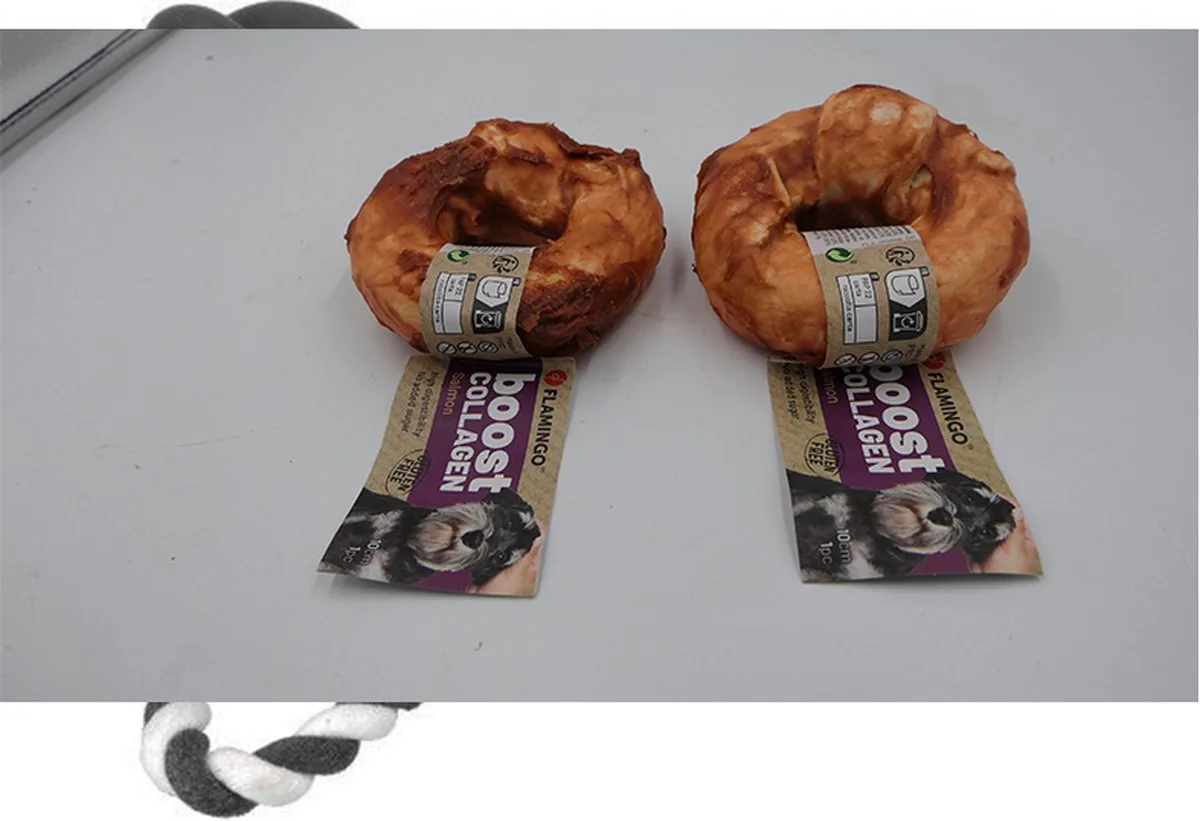 2 X Flamingo BOOST collageen zalm 73 gr/st Gluten vrij, geen toegevoegde suiker , hoge verteerbaarheid, bevorderlijk voor tandverzorging von Flamingo – Produktfoto