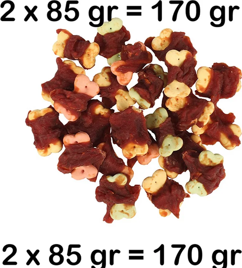 * 2 X * Flamingo hapki hondensnack - Kleine koekjes met eend - 85 gr - glutenvrij - geen toegevoegde suikers - 2 x 85 gr = 170 gram de Flamingo – photo produit