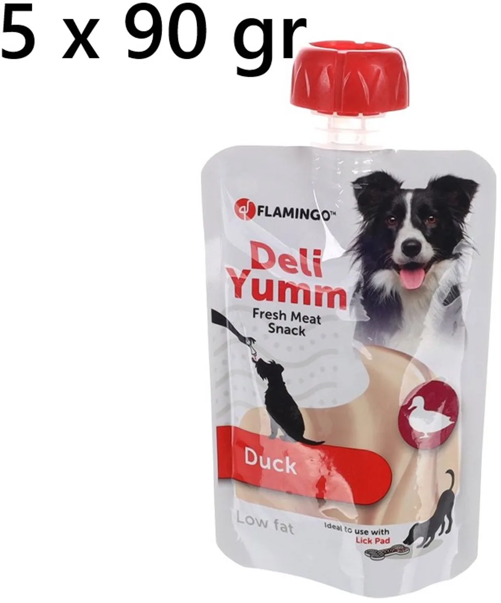 ** 5X ** flamingo deli yumm 90 gr - eend - ideaal te gebruiken met likmat - fresh meat snack von Flamingo – Produktfoto