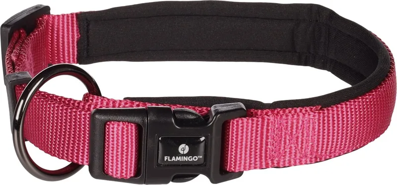 Abbi - Halsband Honden - Halsband Abbi Kersenrood S 40-45cm 20mm - 1st - 190621 - 1st de Flamingo en Rouge – photo produit