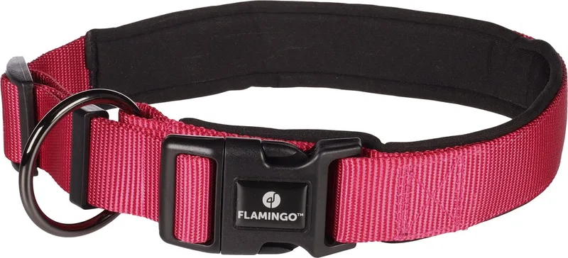 Abbi - Halsband Honden - Halsband Abbi Kersenrood Xl 55-60cm 32mm - 1st - 190612 - 1st by Flamingo in Red – product photo