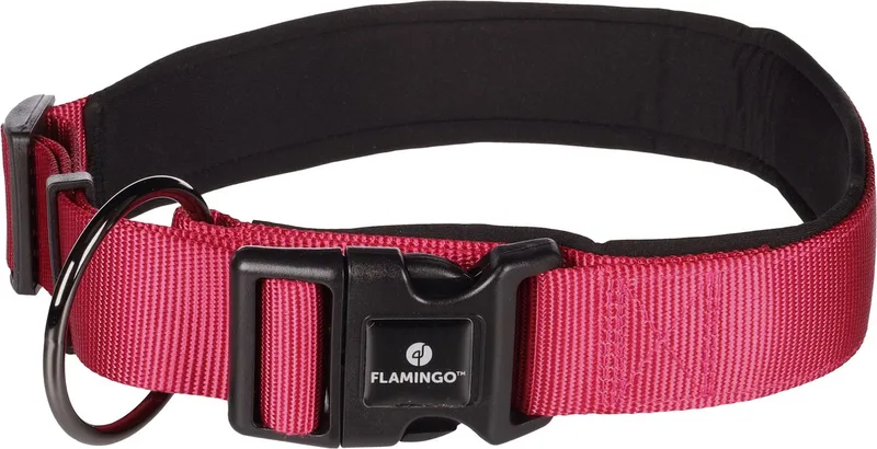 Abbi - Halsband Honden - Halsband Abbi Kersenrood Xxxl 65-70cm 38mm - 1st - 190615 - 1st de Flamingo en Rouge – photo produit