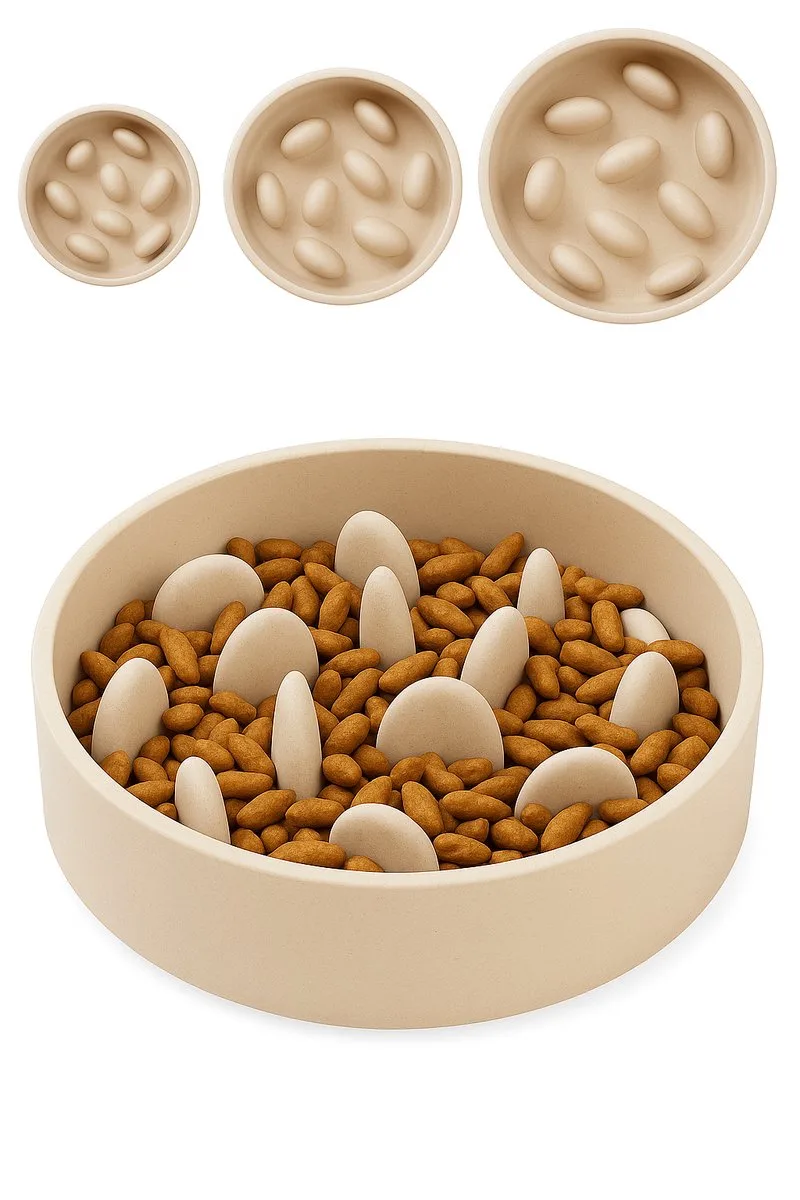 Anti schrokbak hond – slow feeder – voerbak hond – Ø21,5 cm – 1,49L – Flamingo voerbak Greni – rond von Flamingo in Beige – Produktfoto