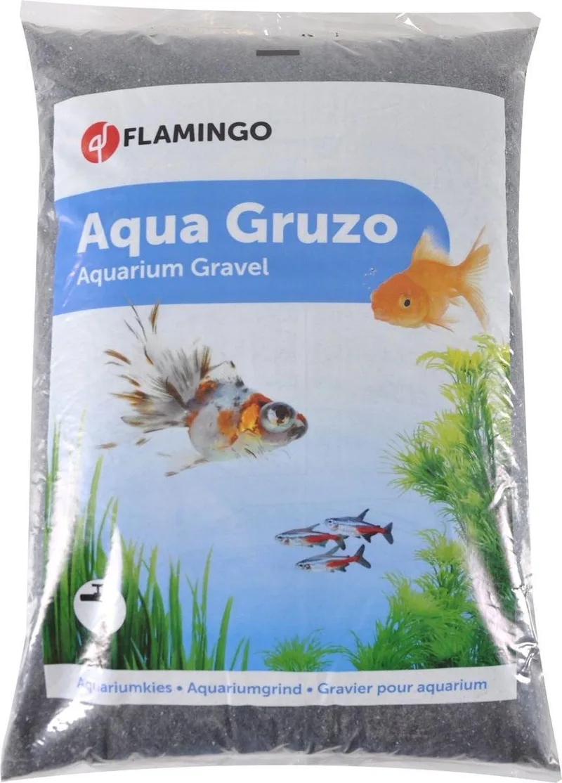 Aquarium – Flamingo Grind Gruzo Fijn – 9 kg – decoratief aquariumgrind – natuurlijke bodem voor vissen & planten – Europese kwaliteit by Flamingo in Black – product photo