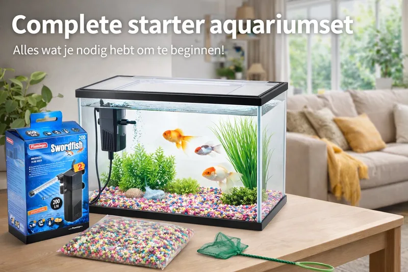 Aquarium Lollipop – 16 L – complete aquariumset met filter, grind & afdekglas – kunststof – Flamingo aquarium voor zoetwater by Flamingo in Transparent – product photo