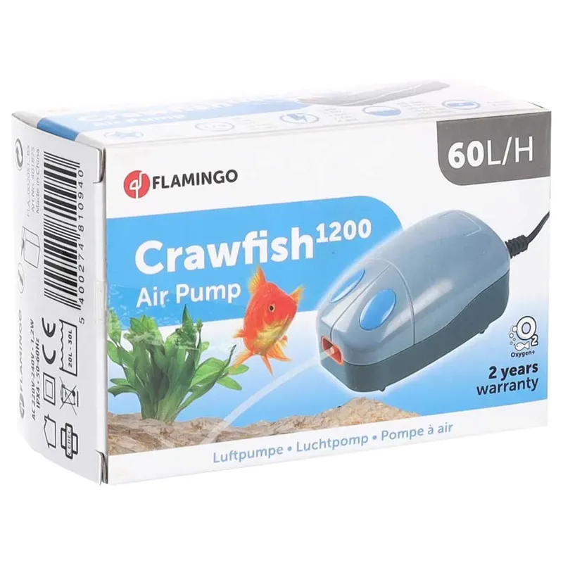Aquarium Luchtpomp Crawfish - Blauw/Grijs - 8.5 x 5 x 4.5 cm < 30 liter de Flamingo en Bleu – photo produit 2 sur 2