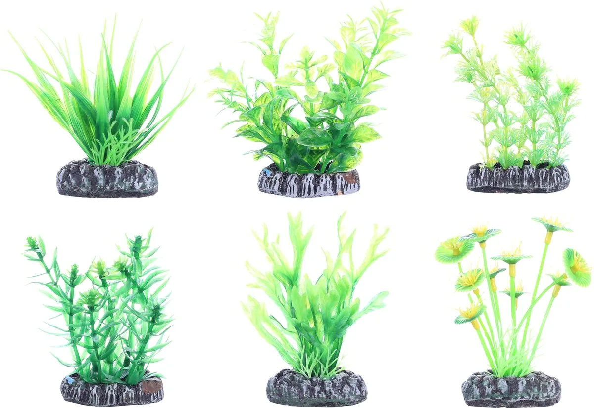 Aquariumdecoratie plant plastic fiji - Assorti - XS - 10 x 2.5 x 10 cm de Flamingo en Meerdere uitvoeringen – photo produit