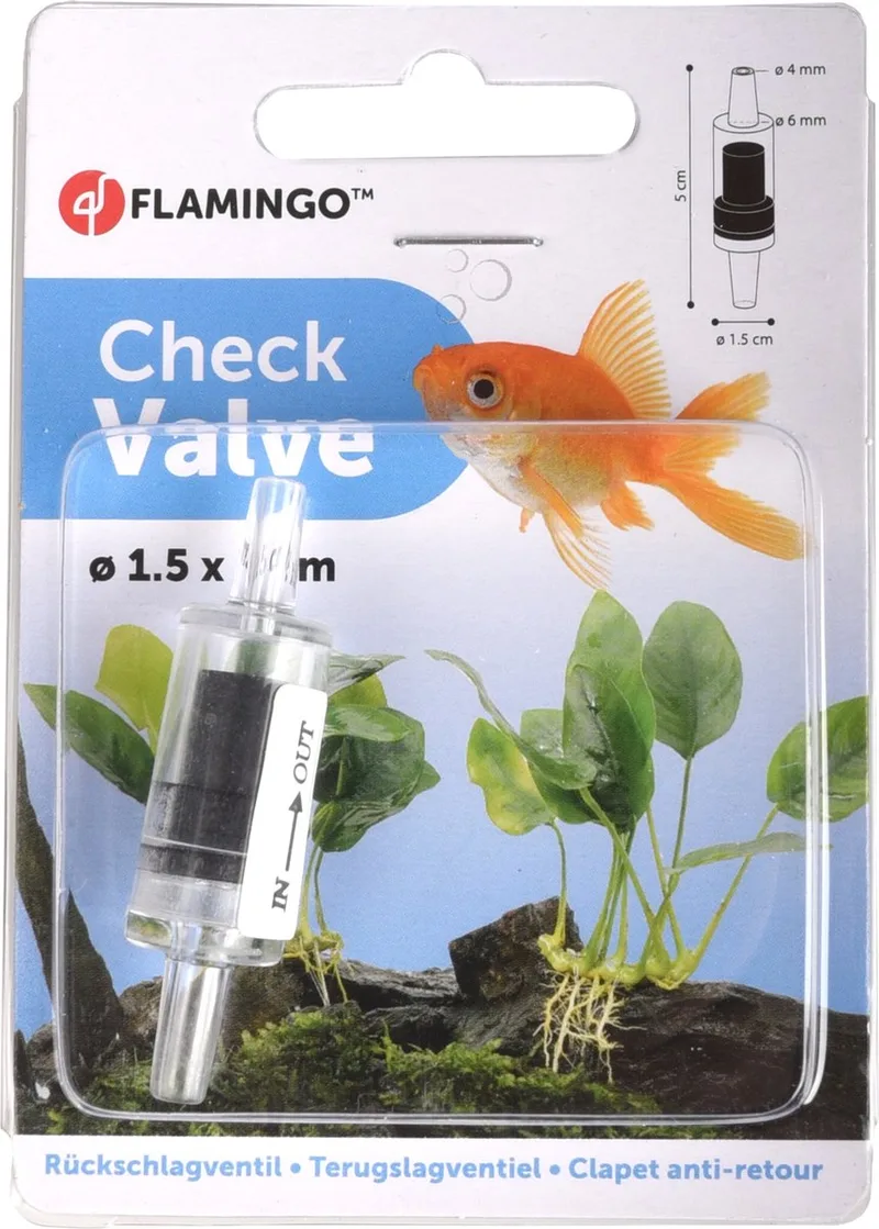 Aquariumpomp Terugslagventiel - 5 x 1.5 x 1.5 cm de Flamingo en Transparent – photo produit