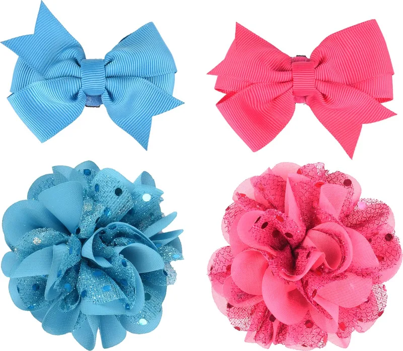 Arcum - Accessoire Voor Halsband Honden - Halsband Accessoire Arcum Strik+ Bloem Blauw/roze Ass. - 2st - 123025 - 2st von Flamingo in Mehrfarbig – Produktfoto