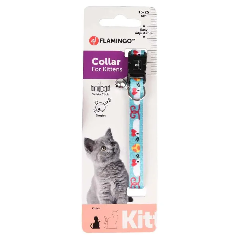 Arwen - Halsband Katten - Kittenhalsband Arwen Print Muis 15- 25cm 10mm - 1st - 128429 - 1st by Flamingo in Blue – product photo 2 of 2