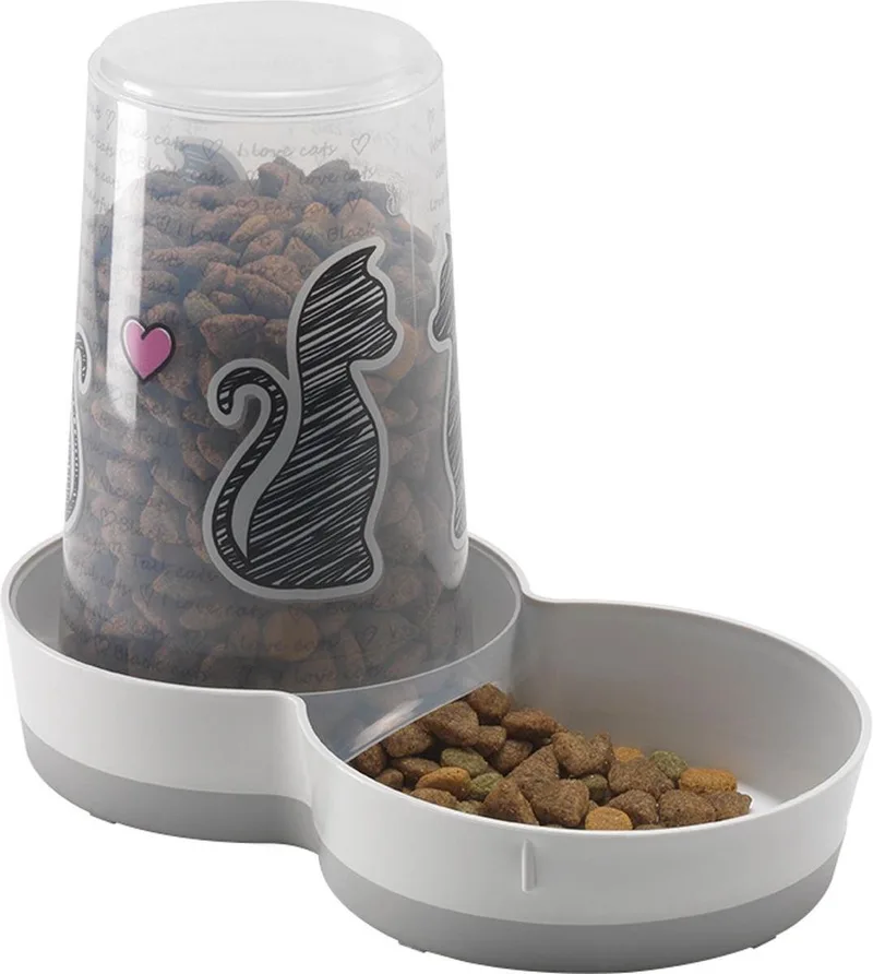Automatische voerbak kat & hond – Drinkfontein de Flamingo en Blanc – photo produit